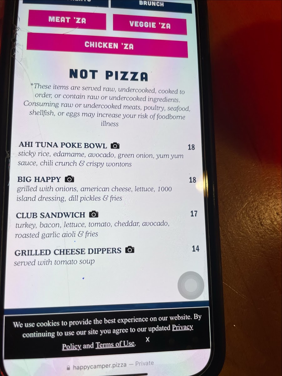 Happy Camper Pizza Menu - Image 3